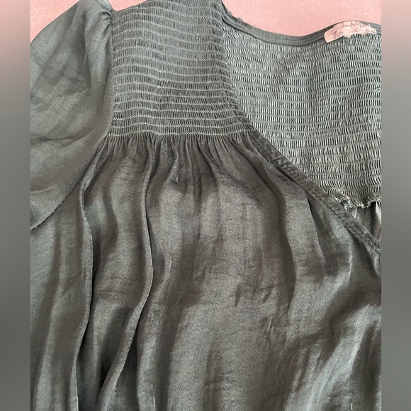 [S]Intimately Free People Deep Green Smocking & Rocking Bodysuit - Picture 3 of 6